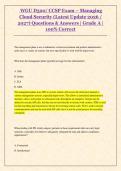 WGU D320&sol; CCSP Exam &ndash; Managing&NewLine;Cloud Security &lpar;Latest Update 2026 &sol;&NewLine;2027&rpar; Questions & Answers &vert; Grade A &vert;&NewLine;100&percnt; Correct