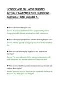 HOSPICE AND PALLIATIVE NURSING&NewLine;ACTUAL EXAM PAPER 2026 QUESTIONS&NewLine;AND SOLUTIONS GRADED A&plus;