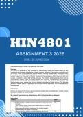 HIN4801 Assignment 3 2026 - Distinction &vert; Due 29 June 2026