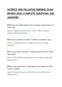 HOSPICE AND PALLIATIVE NURSING EXAM&NewLine;REVIEW 2026 COMPLETE QUESTIONS AND&NewLine;ANSWERS&NewLine;