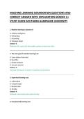 MACHINE LEARNING EXAMINATION QUESTIONS AND &NewLine;CORRECT ANSWER WITH EXPLANATION GRADED A&plus; &NewLine;STUDY GUIDE