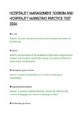 HOSPITALITY MANAGEMENT TOURISM AND&NewLine;HOSPITALITY MARKETING PRACTICE TEST&NewLine;2026