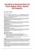 Business Ethics&colon; Managing Corporate Citizenship and Sustainability in the Age of Globalization&comma; 5th Edition &ndash; Andrew Crane&comma; Dirk Matten &mdash; Complete Test Bank &lpar;Ch&period; 1-11&rpar;