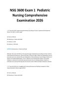 NSG 3600 Exam 1 Pediatric&NewLine;Nursing Comprehensive&NewLine;Examination 2026