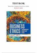 Test Bank &mdash; Business Ethics&colon; Contemporary Issues and Cases&comma; 1st Edition &lpar;Spinello&comma; 2019&rpar;&comma; Chapters 1-15 &vert; All Chapters