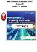 Test Bank&colon; Burns and Grove's The Practice of Nursing Research&colon; Appraisal&comma; Synthesis&comma; and Generation of Evidence&comma; 9th Edition by Jennifer R&period; Gray & Susan K&period; Grove