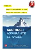 TEST BANK For Auditing and Assurance Services&comma; 9th Edition By Timothy Louwers&comma; Penelope Bagley&comma; Verified Chapter's 1 - 12&comma; Complete Newest Version