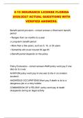 2-15 INSURANCE LICENSE FLORIDA &NewLine;2026&sol;2027 ACTUAL QUESTIONS WITH &NewLine;VERIFIED ANSWERS&period;