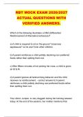 RBT MOCK EXAM 2026&sol;2027 &NewLine;ACTUAL QUESTIONS WITH &NewLine;VERIFIED ANSWERS&period; 