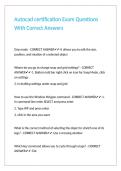 Autocad certification Exam Questions With Correct Answers
