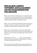BUSI 300 QUIZ 3 LIBERTY &NewLine;UNIVERSITY ACTUAL EXAMPREP &NewLine;2026 SOLVED QUESTIONS WITH &NewLine;FULL SOLUTION 