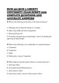 BUSI 300 QUIZ 3 LIBERTY &NewLine;UNIVERSITY EXAM SCRIPT 2026 &NewLine;COMPLETE QUESTIONS AND &NewLine;ACCURATE ANSWERS