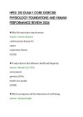 HPEX 310 EXAM 1 CORE EXERCISE&NewLine;PHYSIOLOGY FOUNDATIONS AND HUMAN&NewLine;PERFORMANCE REVIEW 2026&NewLine;