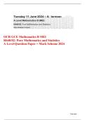OCR GCE Mathematics B MEI H640&sol;02 Pure Mathematics and Statistics Question Paper and Mark Scheme
