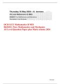 OCR GCE Mathematics B MEI H630&sol;01 Pure Mathematics and Mechanics Question Paper and Mark Scheme