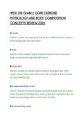 HPEX 310 EXAM 2 CORE EXERCISE&NewLine;PHYSIOLOGY AND BODY COMPOSITION&NewLine;CONCEPTS REVIEW 2026