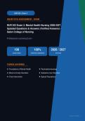 NUR 253 Mental Health Nursing Exam 3 Galen College Questions & Answers Verified Actual Exam 2026&sol;2027 &ndash; Complete Exam-Style Q&As &vert; 100&percnt; Certified Verified &ndash; Pass Guaranteed &ndash; A&plus; Graded