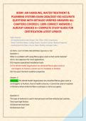 BOMI&colon; AIR HANDLING&comma; WATER TREATMENT & &NewLine;PLUMBING SYSTEMS EXAM 2026&sol;2027 450 ACCURATE &NewLine;QUESTIONS WITH DETAILED VERIFIED ANSWERS ALL &NewLine;CHAPTERS COVERED &vert; 100&percnt; CORRECT ANSWERS &vert; &NewLine;ALREADY GRADED A&plus; COMPLETE STUDY GUIDE FOR &NewLine;CERTIFICATION LATEST UPDATE