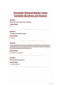 Paramedic National Registry Exam Complete Questions and Answers