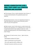 BUSINESS ADMINISTRATION LEVEL 3 &NewLine;FINAL STUDY SCRIPT 2026 COMPLETE &NewLine;QUESTIONS AND SOLUTIONS 