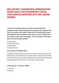 NSG 3180 UNIT 1 EXAMINATION&colon; COMMUNICATION&comma; PATIENT SAFETY&comma; AND STANDARDIZED CLINICAL TOOLS COMPLETE QUESTIONS WITH 100&percnt; VERIFIED ANSWERS