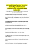 Honors Biology Review&colon; Genetics&comma; Chemistry&comma; Cell Processes&comma; Photosynthesis&comma; Evolution Study Guide 2026                                      