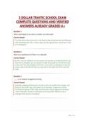 5 DOLLAR TRAFFIC SCHOOL EXAM COMPLETE QUESTIONS AND VERIFIED ANSWERS ALREADY GRADED A&plus;