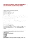 NURS 302 PATHOPHYSIOLOGY EXAM 1 QUESTIONS COMPLETE WITH 100&percnt; VERIFIED ANSWERS AND EXPLANATIONS