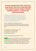 NUR 306&colon; PHARMACOLOGY FINAL EXAM STUDY &NewLine;GUIDE NEWEST 2026 ACTUAL EXAM QUESTIONS &NewLine;WITH CORRECT DETAILED ANSWERS &lpar;VERIFIED &NewLine;ANSWERS&rpar; GRADED A&plus; &vert; COMPLETE 200&NewLine;QUESTION TEST BANK 