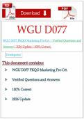 WGU D077 PKQO Marketing Pre-OA &vert;  Verified Questions and Answers &vert; 2026 Update &vert; 100&percnt; Correct&period;&NewLine;