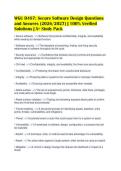 WGU D487&colon; Secure Software Design Final Exam Prep Bundle &vert; 2026 Practice Questions & Answers Set &vert; A&plus; Verified Material &vert; 100&percnt; Complete Review Pack