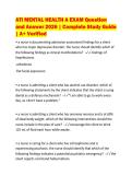 &period; ATI Mental Health A Premium Revision Pack &vert; 2026 Exam Questions & Answers Compilation &vert; Verified A&plus; Study Material &vert; 100&percnt; Structured Guide