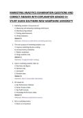 MARKETING ANALYTICS EXAMINATION QUESTIONS AND &NewLine;CORRECT ANSWER WITH EXPLANATION GRADED A&plus; &NewLine;STUDY GUIDE 