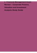 Financial Management Exam Review &ndash; Corporate Finance&comma; Valuation and Investment Analysis Study &ndash; Comprehensive Guide to Capital Budgeting&comma; Risk Analysis&comma; Financial Valuation&comma; Investment Decision-Making&comma; Ratio Interpretation and Corporate Finance Strategy &ndash;