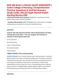 NUR 253 Exam 4 Mental Health &lpar;2026&sol;2027&rpar; &vert; Galen College of Nursing &vert; Comprehensive Practice Questions & Verified Answers Study Guide &vert; NCLEX-Style Mental Health Nursing Review PDF