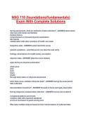 NSG 110 &lpar;foundations&sol;fundamentals&rpar; Exam With Complete Solutions