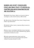 BUSINESS AND SOCIETY STAKEHOLDERS &NewLine;ETHICS AND PUBLIC POLICY 17TH EDITION ALL &NewLine;CHAPTERS 2026 MOCK EXAM PRACTICE SET &NewLine;AND SOLUTIONS A&plus;