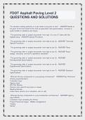 DOT Asphalt Paving Level 2 Questions and Solutions