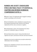 BUSINESS AND SOCIETY STAKEHOLDERS &NewLine;ETHICS AND PUBLIC POLICY 17TH EDITION ALL &NewLine;CHAPTERS 2026 REVISION WORKBOOK &NewLine;COMPREHENSIVE NOTES A&plus; 