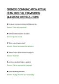 BUSINESS COMMUNICATION ACTUAL &NewLine;EXAM 2026 FULL EXAMINATION &NewLine;QUESTIONS WITH SOLUTIONS