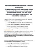 NSG 4800 COMPREHENSIVE NURSING CAPSTONE&NewLine;EXAMINATION&NewLine;EXAMINATION FORMAT Full Exam Original Practice&NewLine;Questions with Correct Answers & Rationales&vert;&NewLine;GAURANTEED PASS WITH 170&plus; TEST BANK&NewLine;QUESTIONS 2026 CARRICULUM VERRIFIED TEST&NewLine;INSTANT PDF DOWNLOAD