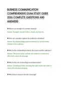 BUSINESS COMMUNICATION &NewLine;COMPREHENSIVE EXAM STUDY GUIDE &NewLine;2026 COMPLETE QUESTIONS AND &NewLine;ANSWERS