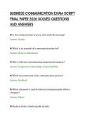 BUSINESS COMMUNICATION EXAM SCRIPT &NewLine;FINAL PAPER 2026 SOLVED QUESTIONS &NewLine;AND ANSWERS