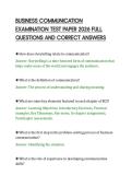 BUSINESS COMMUNICATION &NewLine;EXAMINATION TEST PAPER 2026 FULL &NewLine;QUESTIONS AND CORRECT ANSWERS