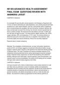 NR 509 ADVANCED HEALTH ASSESSMENT FINAL EXAM  QUESTIONS REVIEW WITH ANSWERS LATEST 