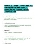 BUSINESS DOCUMENTS AND TECHNOLOGY &NewLine;COMPREHENSIVE EXAM 2026 FULL &NewLine;QUESTIONS AND CORRECT ANSWERS &NewLine;ALREADY PASSED 