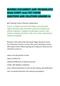 BUSINESS DOCUMENTS AND TECHNOLOGY &NewLine;EXAM SCRIPT 2026 TEST PAPER &NewLine;QUESTIONS AND SOLUTIONS GRADED A&plus;