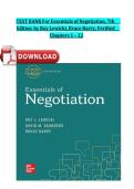 Essentials of Negotiation 7th Ed Test Bank &vert; Lewicki&comma; Barry&comma; Saunders &vert; Verified Chapters 1-12&NewLine;&NewLine;