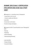 BUSMHR 3200 EXAM 3 CERTIFICATION &NewLine;EVALUATION 2026 EXAM Q&A STUDY &NewLine;SHEET