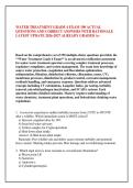 WATER TREATMENT GRADE 4 EXAM 190 ACTUAL &NewLine;QUESTIONS AND CORRECT ANSWERS WITH RATIONALE &NewLine;LATEST UPDATE 2026-2027 ALREADY GRADED A&plus;